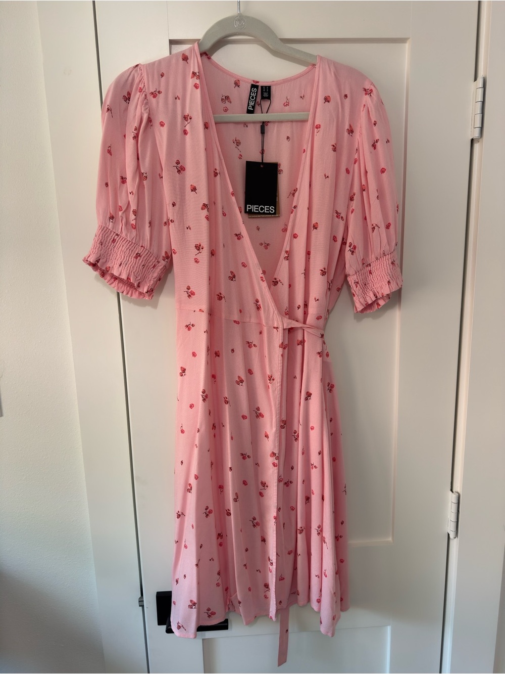 ASOS Pink Floral Wrap Mini Dress
